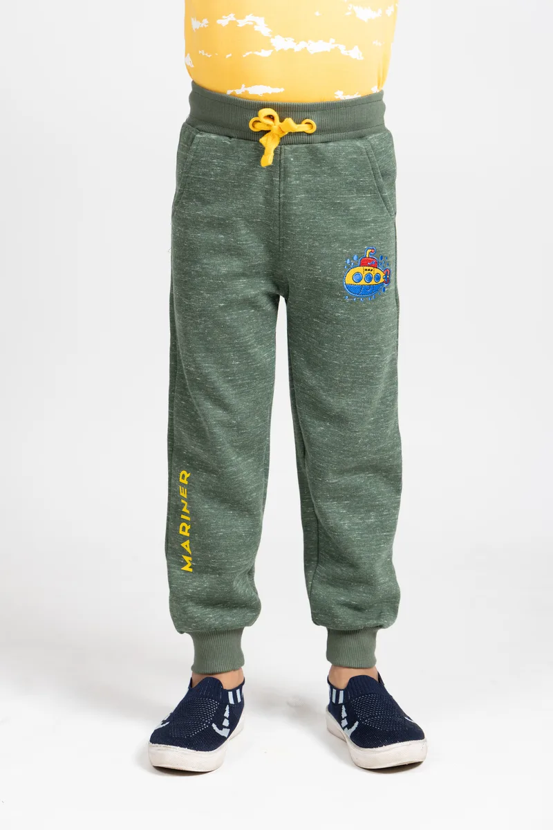 Galactic Navigator Jogger Pants on model side