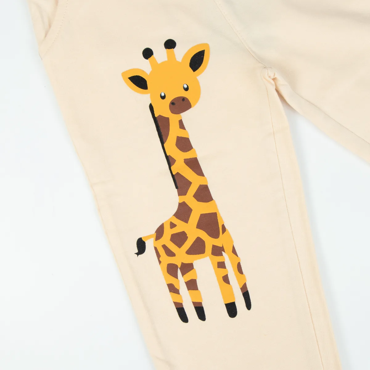 Safari Giraffe Jogger Pants flat lay detail
