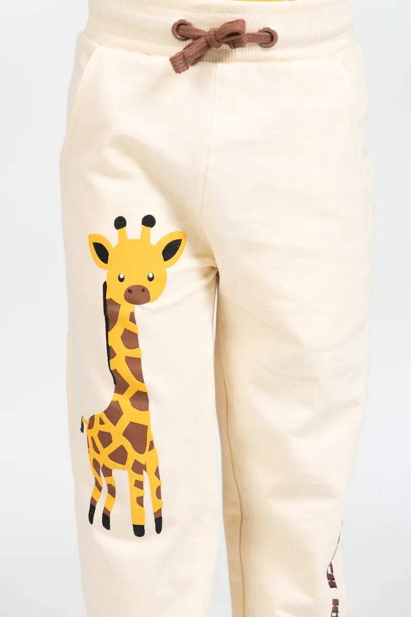 Safari Giraffe Jogger Pants on model side